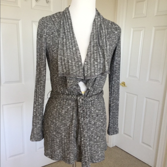 new directions Sweaters - Charcoal Belted Cardigan EUC